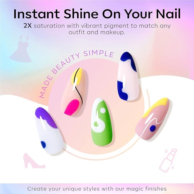modelones Neon Gel Nail Polish Set, 6 Colors Summer LGBT Neon Bright Hot Pink Green Navy Blue Purple Orange Yellow Nail Gel Kit Soak Off Nail Art Design Manicure DIY at Home Salon Gift Unisex