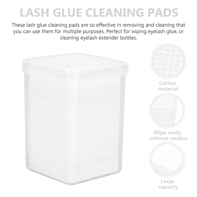600pcs Cleaning Pads Nail Tools Lash Extensions Eyelash Wipers Removal Tool Eyelash for Extensions Lash Extension Cotton Major White