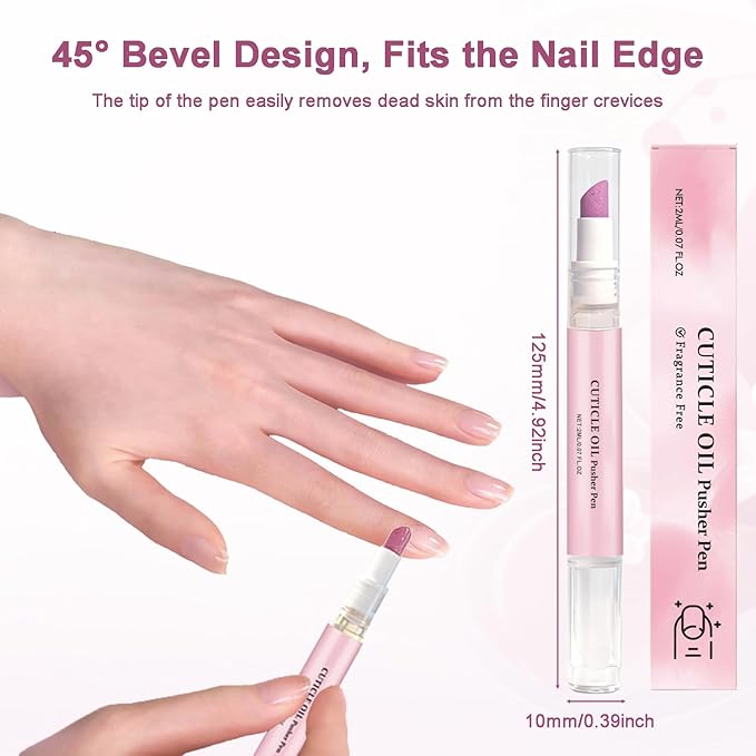 DreamCatching Ceramic Cuticle Pusher & Oil Pen, 1PC Gentle Cuticle Remover for Hangnails & Dry & Damaged Nails, Nail Care Pen for Repair & Nourish Nails