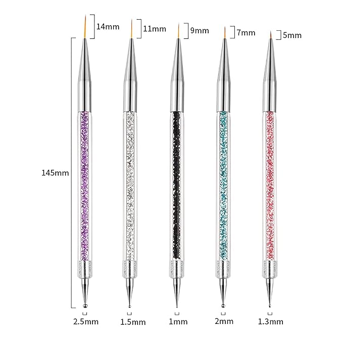 WOKOTO 8 Pcs Ombre Nail Brush Nail Art Brushes Set With 4 Nail Sponges Tips Ombre Brush For Gel Nails Gradient Nail Brushes For Ombre Acrylic Nail Art Liner Brushes Dotting Tools With Different Size