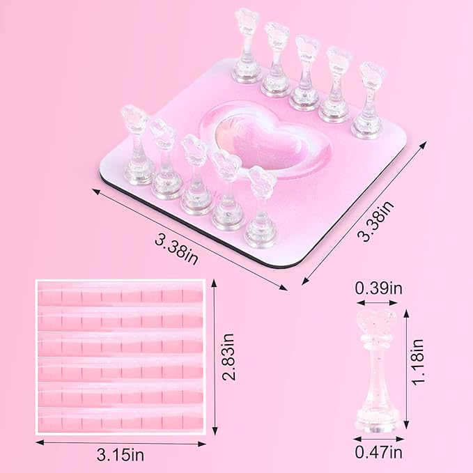 ANGNYA Nail Stand for Press Ons, Fake Nail Holder for Painting Nails, Super Magnetic Base for Painting Display Holder with Reusable Adhesive Putty for Home DIY Salon Supplies