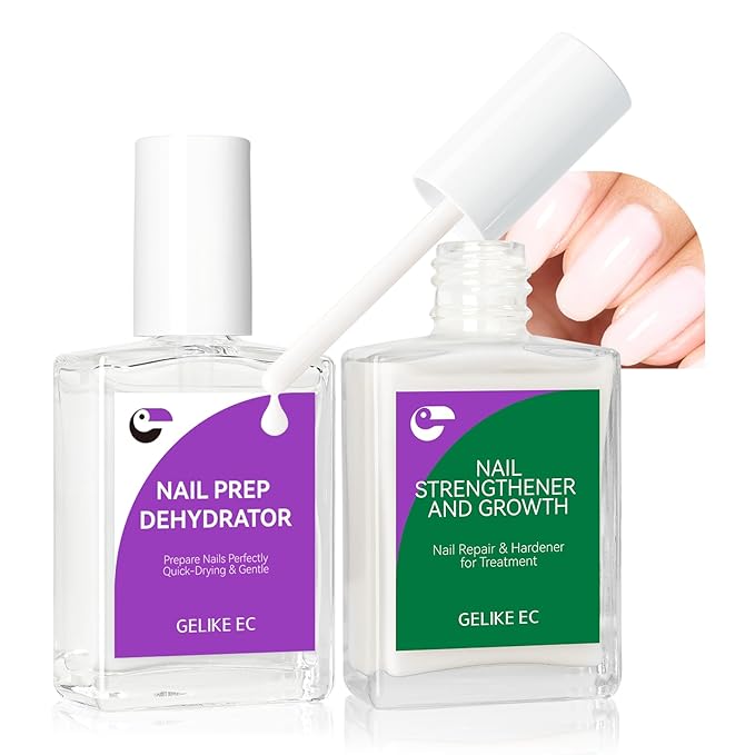 Nail Growth Treatment and Dehydrator Kit: Milky White Strengthener and Dehydrator – Repair Protect & Perfect Your Nails - Long-Lasting Adhesion for Salon & DIY Manicures