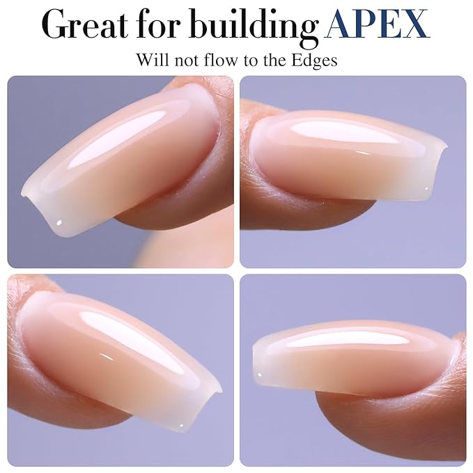 Double Rhythm Clear Gel Nail Polish 15ml Nail Strengthener Builder in a Bottle Nail Extension Hard Gel Soak Off Long Lasting UV Gel (Pastel Nude 8 in 1-8)