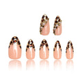 LOVFUL Press on Nails Noir d'Or | Handmade with Full Covered Crystals | Reusable Full Cover Nails | Almond Regular 1.0 in | P003-S