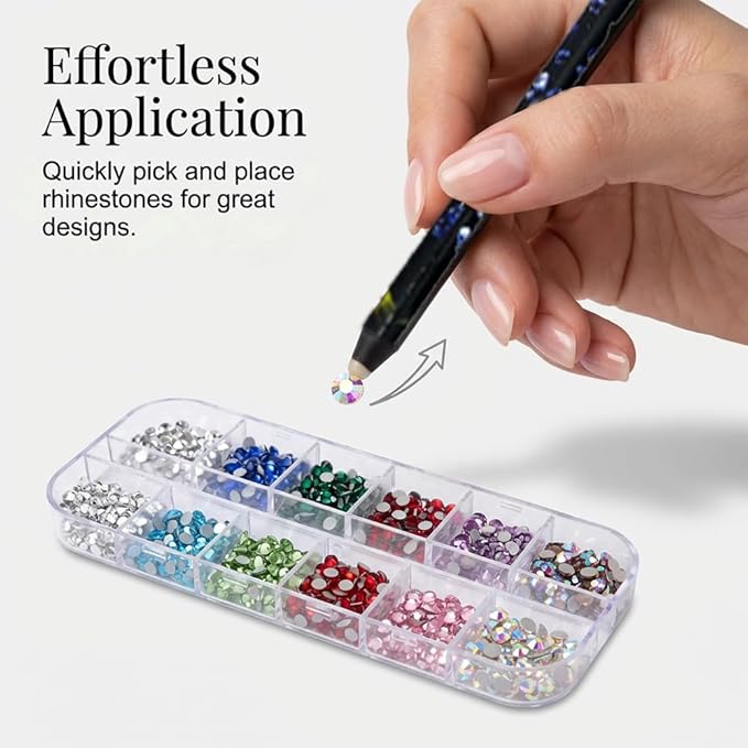Colorful DIY Bedazzler Kit, 2026 New Versatile Nail Art Rhinestones for Crafts, Upgraded Crystal Gems for Bedazzling Nails, Crystals for Nail and Makeup (Colorful-A)