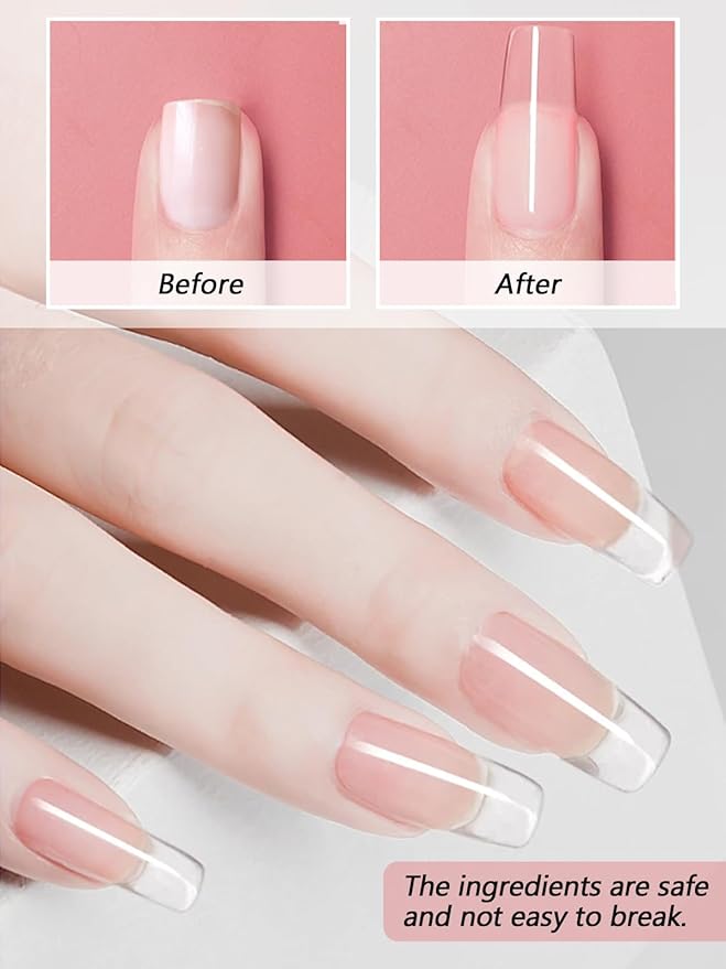 EBANKU Clear Acrylic Powder, 120g/4.23oz - Professional Nail Powder for Extension, Carving, Long-Lasting, No Lamp Needed
