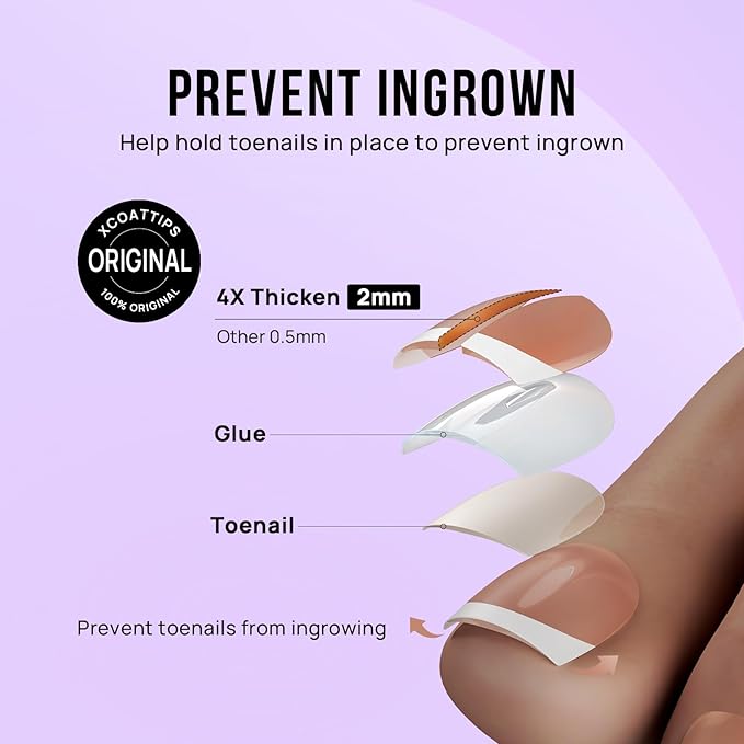 BTArtbox Press on Toenails Short, White French Tips Toenail Press Ons Square for Women, Light Weight Press on Toe Nails with Glue, Fake Toenails in 16 Sizes- 32 Toenails Kit, Timeless Grace