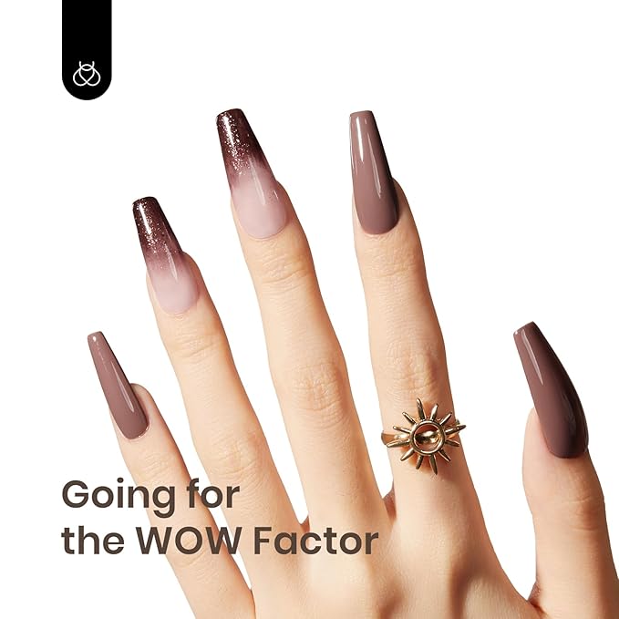Beetles Brown Glitter Gel Nail Polish, 15ml Chocolate Brown Jazz Club Soak Off Gel Polish Nail Art Manicure Salon DIY Gift for Women