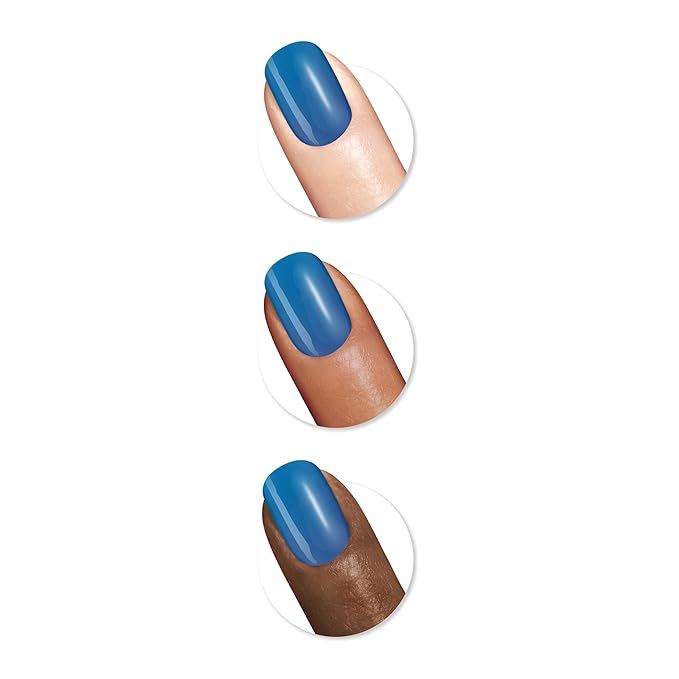 Sally Hansen Miracle Gel Salon Quality Nail Polish | Gel-Like Formula, Two-Step System, No UV Light Needed, Long Lasting | Semi-Opaque, Glossy | 646 Blues Cruise | Ocean Blue Nail Polish