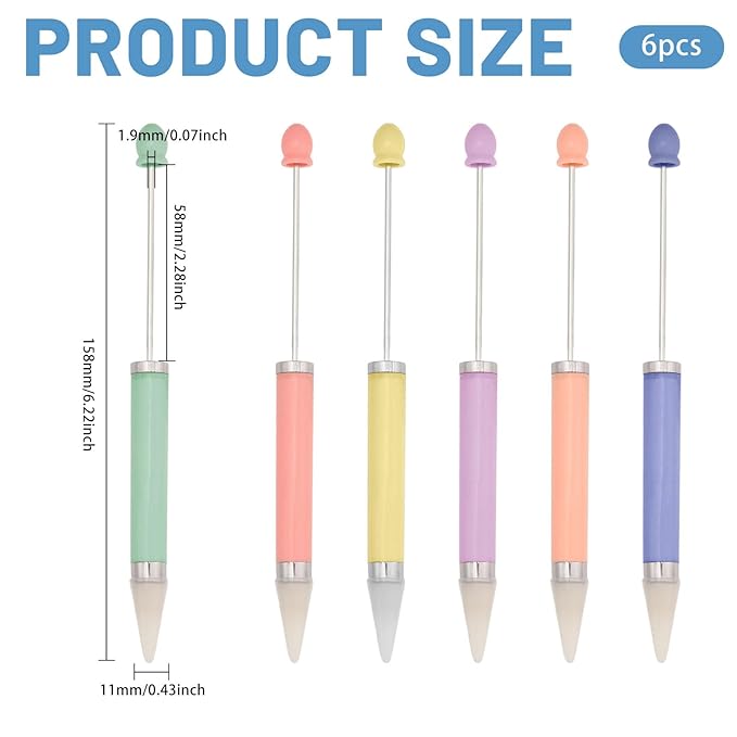 6pcs Rhinestone Picker Dotting Pen Beadable Rhinestone Adding Set for Diamond Painting Nail Art Self-Adhesive Wax Tip Pen Macaron Color