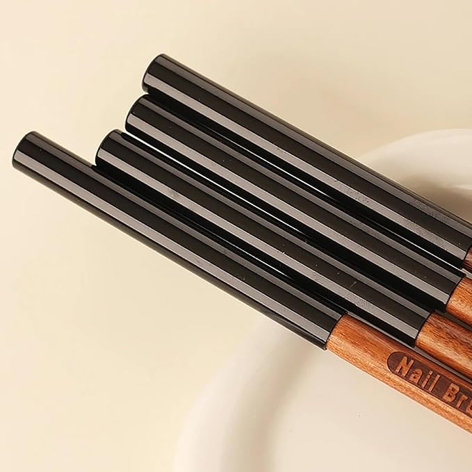 Ombre Nail Brush (Thicken), Precise Gradient & Lace Nail Art Painting Brushes Pen, Acrylic Ombre Brush for Nails, Mahogany Manicure Design Tool for DIY & Salon Gel Polish
