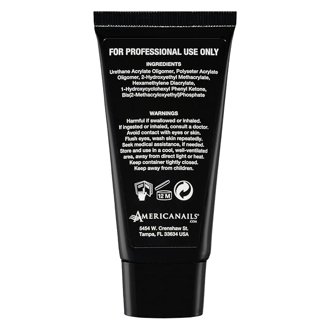 Americanails DuraFlex Gel Paste - Polygel Nail Paste for Nail Overlay and Nail Extension, Odor Free Poly Gel Nail Paste - Nail Strengthener for Durable and Lightweight Nails - 2oz Tube - Clear