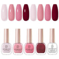 AZUREBEAUTY Pink Nail Polish Set, 4 Pink Shades Nail Color Kit Glossy Nail Polish for Natural Nails, DIY Manicure Salon Home Gift for Women
