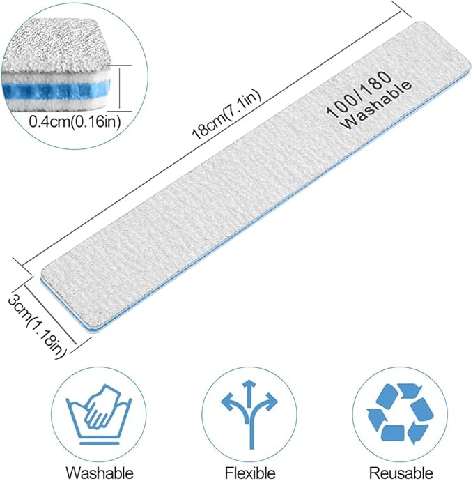 100 Pcs Nail File 100/180 Grit, Heavy Duty Nail Files for Acrylic/Natural Nails, Emery Boards for Nails, Strong Finger Nail Filler, Coarse Nail File for Home and Salon Use