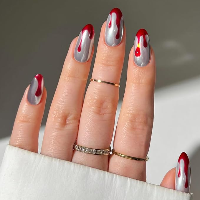 JMEOWIO Gel Nail Stickers Halloween Semi Cured Gel Nail Strips Wraps UV/LED Nails Art Design Decoration Accessories