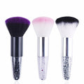 JERCLITY 3 Pieces Soft Nail Brushes Remove Dust Powder for Acrylic Nails Makeup Brushes for Loose Powder Nail Art Brush Nail Clean Up Tools for Women Girls（White Black/White Pink/Black Purple)