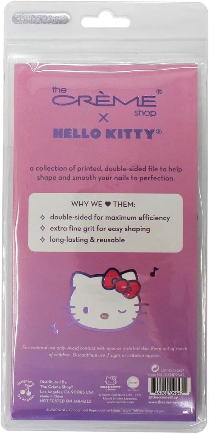 The Crème Shop X Hello Kitty Smooth Perfection Nail Files Nail Files for Natural Nails, Nail Tools (Set of 3)