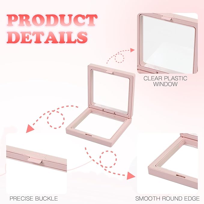 30 Pcs Press on Nail Storage Box 3D Floating Press on Nail Packaging With 90 Pcs Adhesive Double Sided Tape and 30 Pcs Cards, PE Film Nail Packaging Cases for Nail Salon Nail Display Box Earrings