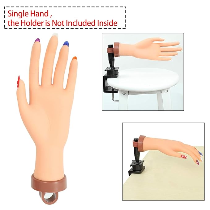 FU SHEN Practice Hand for Acrylic Nails,Mannequin Hands for Nails Practice,Nail Art Hand Nail Training Hand Nail Fake Hand Nail Hand Practice Acrylic Nail Hand 1Pcs Nude Hand
