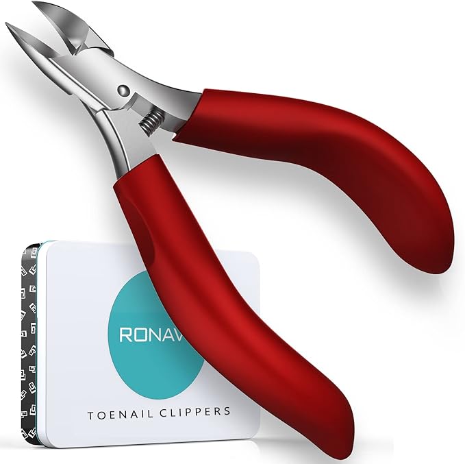 Toenail Clippers for Ingrown & Thick Toenails - Heavy Duty Toe Nail Clippers for Remove Side Ingrown Toenail with Angled Sharp Blades, Professional Pedicure Tool with Long Handle for Seniors & Men