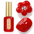 Double Rhythm 0.50 OZ Gel Polish Hema Free Same Color Same Bottle Golden Round Translucent Neutral Natural Milky 15 ML Jelly UV Polish Art DIY at Home (Deep Red-C1454)