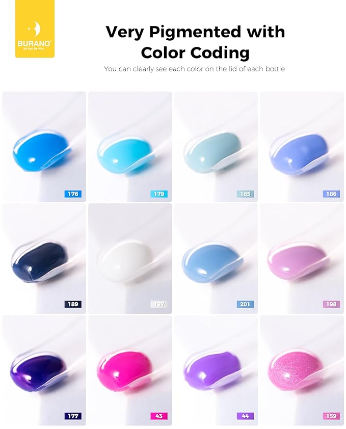 BURANO Poly Nail Gel Set, 12 Colors Nail Poly Nails Extension Gel Kit for Beginner Professional Salon Using Home DIY 15g (kit01, 15g)