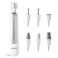 AIRSEE Professional Manicure Pedicure Kit,Cordless 6 in 1 Electric Nail File for feet,5 Speed Rechargeable Pedicure Tools for Thick Nail Toenail Cuticle, Hand Feet Trimmer Buffer for Women Men,White