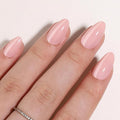 Light Pink Soft Gel Press on Nails Short Almond Fake Nails with Nails Glue False Nails Solid Color Designs Salon Quality Glossy Acrylic Nails Full Cover Thickened Stick on Nails for Women Manicure