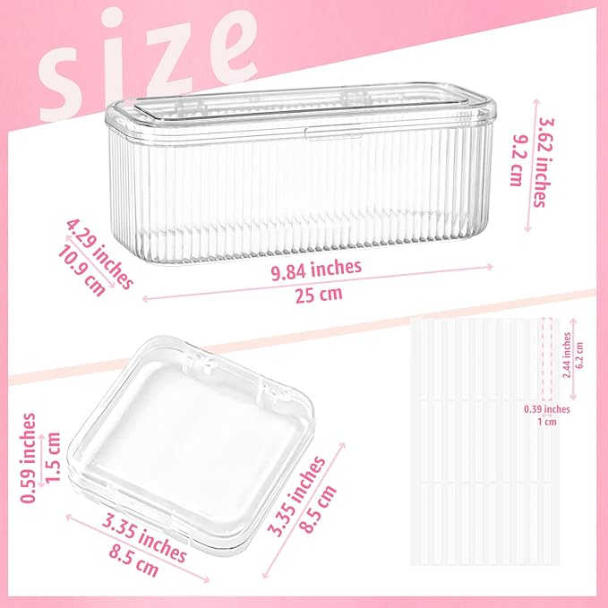 Clear Press On Nail Storage Containers 12-Pack Stackable Cases, Press Ons Nail Packaging Organizer Case, Acrylic Tips and Fake Nails Display Box for Travel and Salon Use (Clear 01)