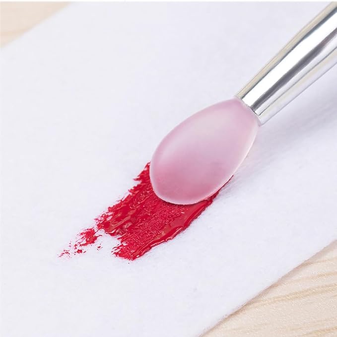 10pcs Silicone Nail Art Brushes Silicone Nail Brush Reusable Nail Brushes Chrome Nail Powder Applicator Lipstick Eyeshadow Applicator Pen Manicure Brushes Nail Art Tools
