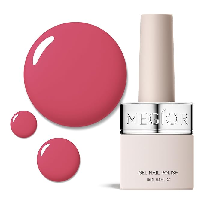 MEGIOR Rose Bud Gel Nail Polish 0.5 Fl Oz Dusty Roses Soak Off UV LED Lamp Light Cure Gel Polish Kit for Salon and Nail Art Starter Manicure DIY at Home
