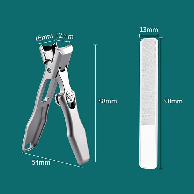 MightyClip Nail Clippers - German Stainless Steel for Men, Includes Nail File and Storage Box (Color)
