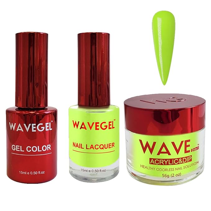WAVEGEL Soak-Off Gel, Nail Lacquer & Acrylic/Dip Powder Matching Set - Queen Collection - #098 Neon Kingdom