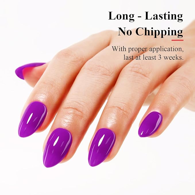 Imtiti Neon Gel Nail Polish, 0.5 Fl Oz Neon Purple LED U V Gel Polish DIY Nail Art Starter Kit for Women Girls