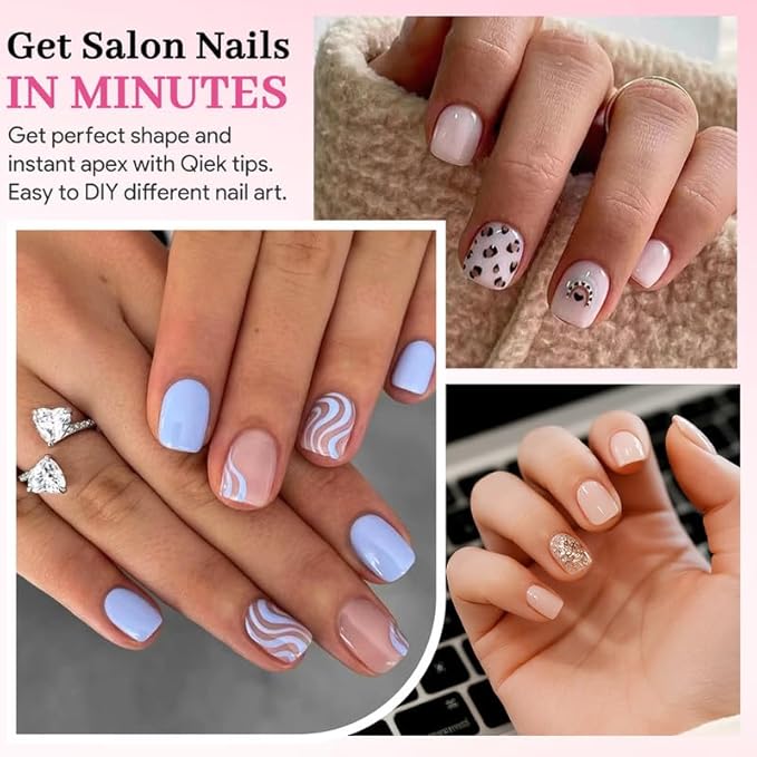 Extra Short Square Fake Nail Tips, 15 Sizes 240 PCS Clear French Half Matte Press On False Nail Tips Pre-shaped Full Cover Gel Nail Tips Extensions Long Lasting for DIY Beginners & Salon Manicure