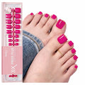 Beetles X Press Red Toenails - Berry Pie | Hot Pink Short Square Press On Toe Nails | 150 Pcs 15 Sizes Natural Salon Quality Gel Nail Tips For Women