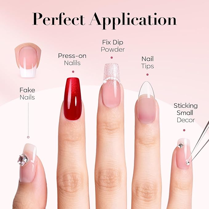 AZUREBEAUTY Nail Repair Glue for Broken Cracked Split Weak Nails, Quick Dry No UV Needed, Easy Application, Durable & Long-Lasting Fast Glue False Nails, Press On Nails