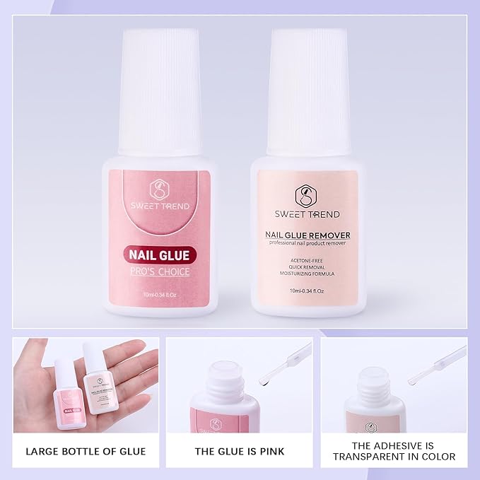 Short Fake Nail Tips Almond: 600Pcs Full Cover Nail Tips for Acrylic Nails Nail Extension Kit with Nail Glue Remover & Glue Acrylic False Nail Clippers Clear Nails Tip Art for Beginners DIY