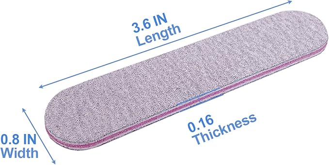 Nail Files (50 Pack), 3.6 Inches Emery Board Nail Files for Acrylic and Natural Nails, 100/180 Grit Small Double Sided Fingernail Filer Bulk Mini Professional Finger Nail Filer Manicure Set Gray