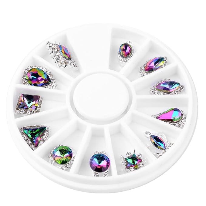 3D Nail Art Luxury Flame Rhinestone Alloy Shining Dride Party Diamond Decorations 24 Pcs