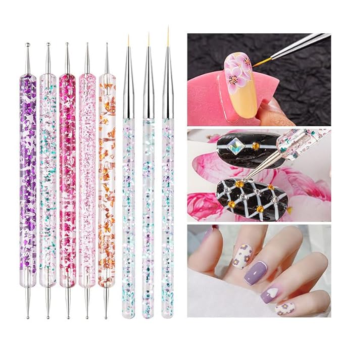 Nail Art Brushes Set, 32pcs Nail Design Painting Brushes, Professional Nail Art Design Brushes, Nail Fine Liner Brushes, Black