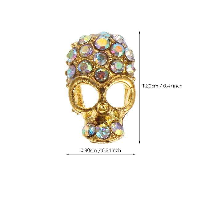 40pcs Nail Alloy Jewelry Manicure Stickers Nail Decor Nail Tip Nail Charm Skull Head Nail Paste Nail Art Jewelry Decor Jewelry with Diamond Nail Decals Cellphone Decor