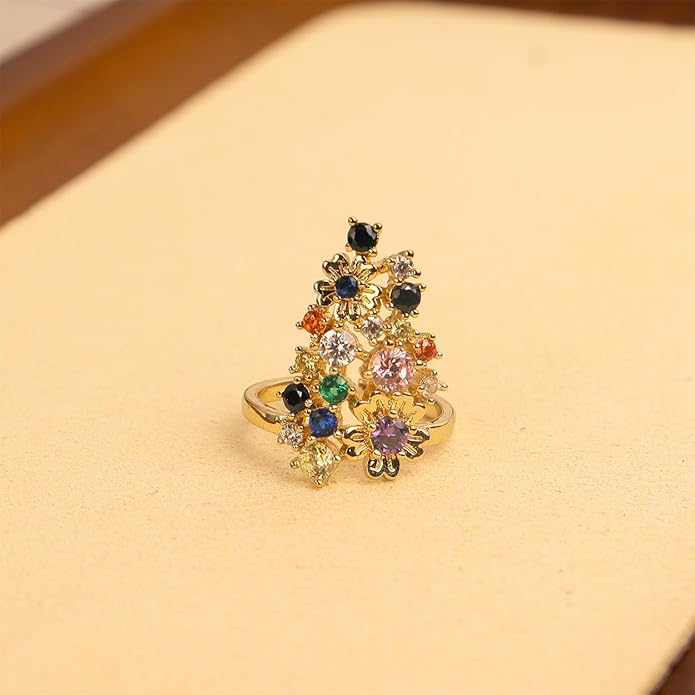 Jean Beau Finger Nail Ring for Women Teen Art Rhinestones Finger Tip Rings Gold Metal Nail Decoration Nail Protect Fashion Jewelry Gift