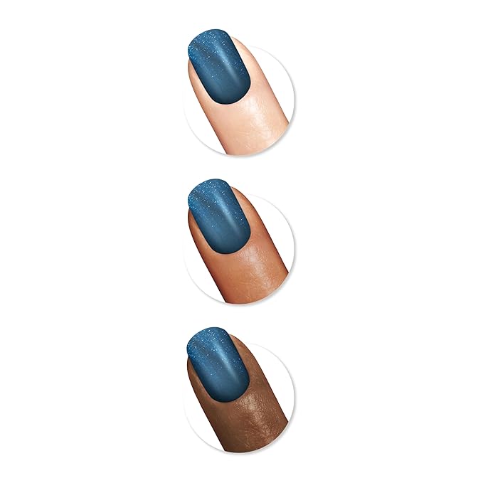 Sally Hansen Miracle Gel Wild at Heart Salon Quality Nail Polish | Gel-Like Formula, Two-Step System, No UV Light Needed, Long Lasting | Opaque, Shimmery | 644 Distressed Denim | Aqua Blue Nail Polish