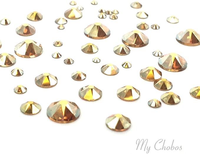 Crystal-Wholesale CRYSTAL METALLIC SUNSHINE (001 METSH) 144 pcs Swarovski 2058/2088 Crystal Flatbacks gold rhinestones nail art mixed with Sizes ss5, ss7, ss9, ss12, ss16, ss20, ss30 from Mychobos