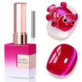 Double Rhythm 0.5 OZ Cat Eye Gel Polish with Magnet 15ML Holographic Glitter Shimmer Translucent Jelly Color Magnetic Gel Polish Salon DIY at Home (Pitaya Purple-MC1288)
