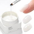 GAOY Colored Builder Base 30g with a Brush, 4-in-1 Long Lasting Nail Builder Gel Natural Jelly, Soak Off UV Light Cure Nail Strengthening, Milk White