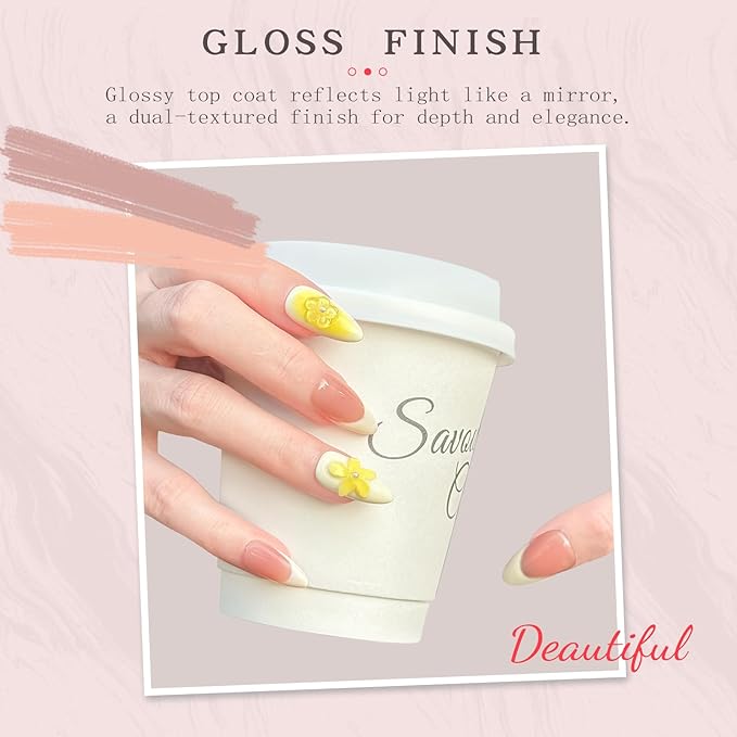 100% Handmade Press-On Nails,3D Flower & Leopard French Tips,Glossy Nude Medium Almond Shape | Spring/Summer DIY False Nails | Reusable Nail Art(10PCS-M)