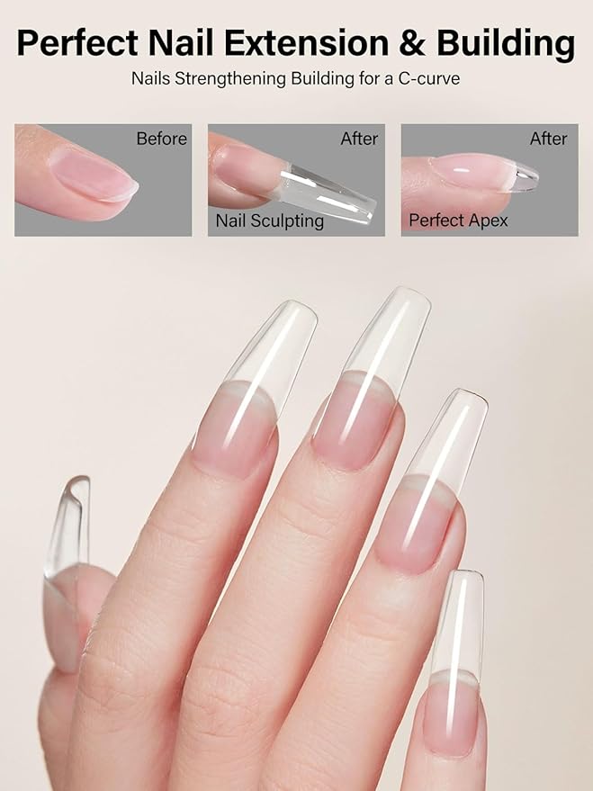 EABNKU 100g/3.5oz Nail Extension Gel Clear Builder Extend Nail Enhancement UV Gel for Beginner & Professional Nail Building DIY Salon Home
