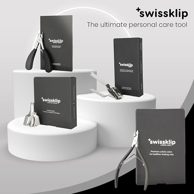 Swissker by Swissklip Cuticle Trimmer, Cuticle Remover, White Elephant gifts, Cuticle Nippers, Cutter, Nail Nipper used along with Cuticle Pusher Tool, Nail Cuticle Trimmer (Pack of 4)